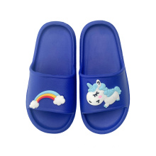 Wholesale summer Unicorn kids slippers boys indoor colorful sliders  cute antiskid girls rainbow cool animal household slipper